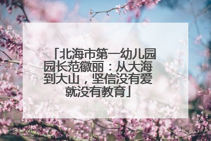 北海市第一幼儿园园长范徽丽：从大海到大山，坚信没有爱就没有教育