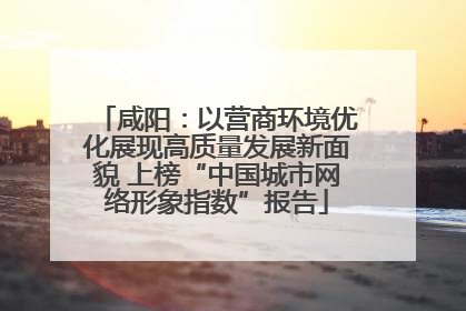 咸阳：以营商环境优化展现高质量发展新面貌 上榜“中国城市网络形象指数”报告