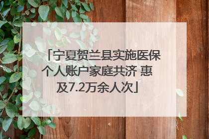 宁夏贺兰县实施医保个人账户家庭共济 惠及7.2万余人次