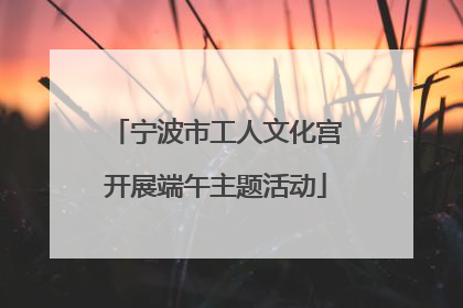 宁波市工人文化宫开展端午主题活动