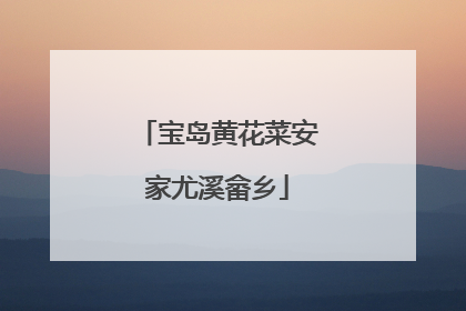 宝岛黄花菜安家尤溪畲乡