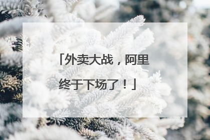 外卖大战，阿里终于下场了！