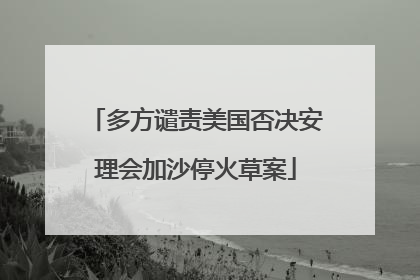 多方谴责美国否决安理会加沙停火草案