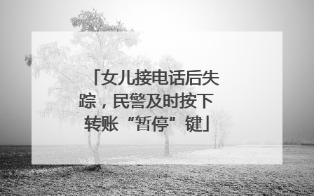 女儿接电话后失踪，民警及时按下转账“暂停”键