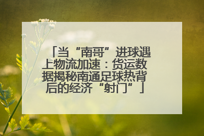 当“南哥”进球遇上物流加速：货运数据揭秘南通足球热背后的经济“射门”