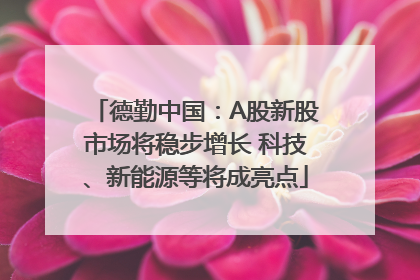 德勤中国：A股新股市场将稳步增长 科技、新能源等将成亮点