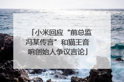 小米回应“前总监冯某传言”和猫王音响创始人争议言论