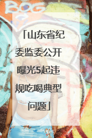 山东省纪委监委公开曝光5起违规吃喝典型问题