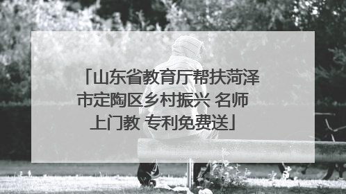 山东省教育厅帮扶菏泽市定陶区乡村振兴 名师上门教 专利免费送