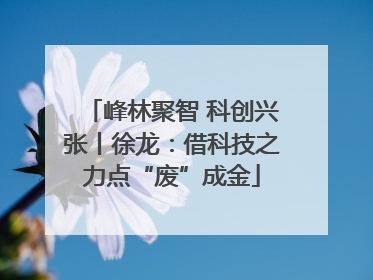 峰林聚智 科创兴张丨徐龙：借科技之力点“废”成金