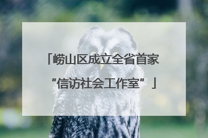 崂山区成立全省首家“信访社会工作室”