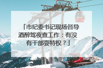 市纪委书记现场督导酒醉驾夜查工作：有没有干部耍特权？