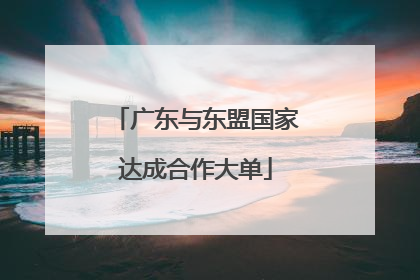 广东与东盟国家达成合作大单