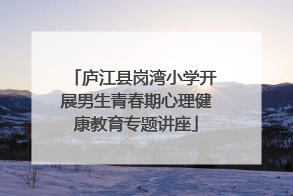 庐江县岗湾小学开展男生青春期心理健康教育专题讲座