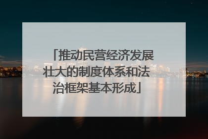 推动民营经济发展壮大的制度体系和法治框架基本形成