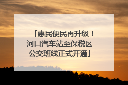 惠民便民再升级！河口汽车站至保税区公交班线正式开通