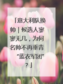 意大利队换帅｜候选人寥寥无几，为何名帅不再垂青“蓝衣军团”？