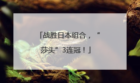 战胜日本组合，“莎头”3连冠！