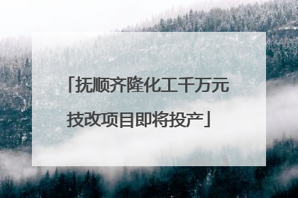 抚顺齐隆化工千万元技改项目即将投产
