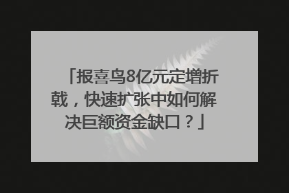 报喜鸟8亿元定增折戟，快速扩张中如何解决巨额资金缺口？