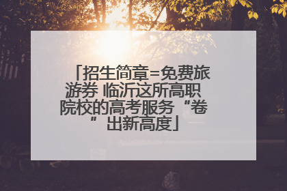 招生简章=免费旅游券 临沂这所高职院校的高考服务“卷”出新高度
