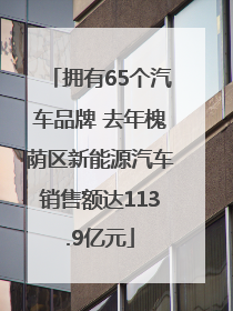 拥有65个汽车品牌 去年槐荫区新能源汽车销售额达113.9亿元