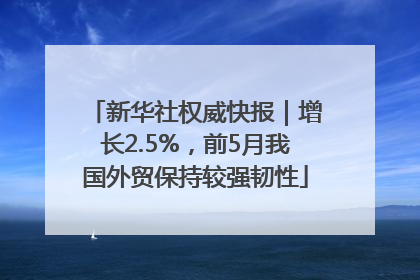 新华社权威快报｜增长2.5%，前5月我国外贸保持较强韧性