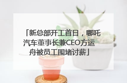 新总部开工首日，哪吒汽车董事长兼CEO方运舟被员工围堵讨薪