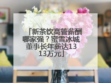 新茶饮高管薪酬哪家强？蜜雪冰城董事长年薪达1313万元