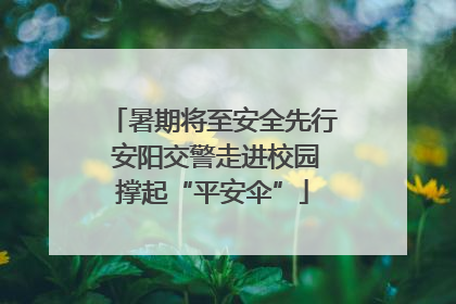 暑期将至安全先行 安阳交警走进校园撑起“平安伞”