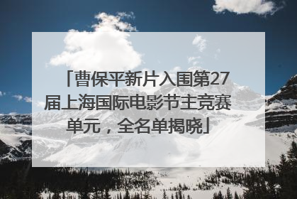 曹保平新片入围第27届上海国际电影节主竞赛单元，全名单揭晓