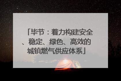 毕节：着力构建安全、稳定、绿色、高效的城镇燃气供应体系