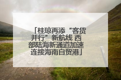 桂琼再添“客货并行”新航线 西部陆海新通道加速连接海南自贸港