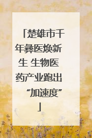 楚雄市千年彝医焕新生 生物医药产业跑出“加速度”