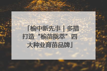 榆中新先事｜多措打造“榆苗陇萃”四大种业育苗品牌