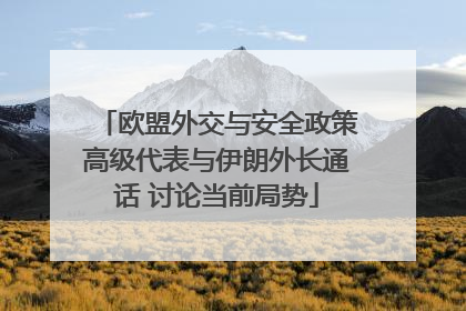 欧盟外交与安全政策高级代表与伊朗外长通话 讨论当前局势