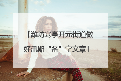 潍坊寒亭开元街道做好汛期“备”字文章