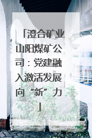 澄合矿业山阳煤矿公司：党建融入激活发展向“新”力