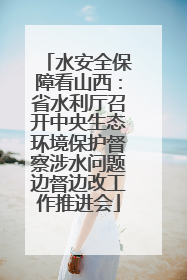 水安全保障看山西：省水利厅召开中央生态环境保护督察涉水问题边督边改工作推进会