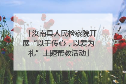 汝南县人民检察院开展“以手传心，以爱为礼”主题帮教活动