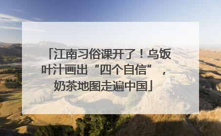 江南习俗课开了！乌饭叶汁画出“四个自信”，奶茶地图走遍中国