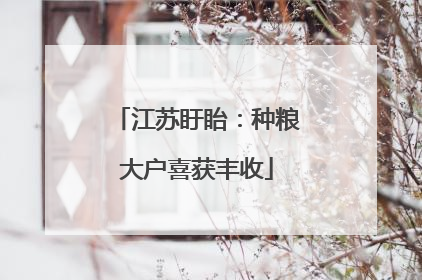 江苏盱眙：种粮大户喜获丰收