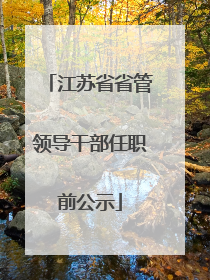 江苏省省管领导干部任职前公示