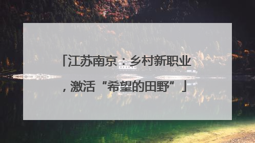 江苏南京：乡村新职业，激活“希望的田野”