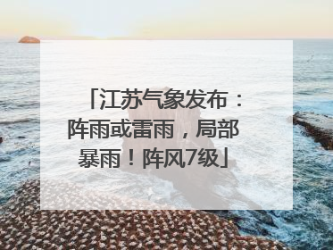 江苏气象发布：阵雨或雷雨，局部暴雨！阵风7级