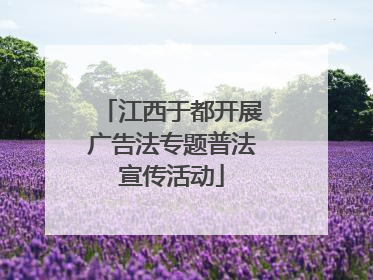 江西于都开展广告法专题普法宣传活动