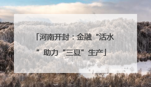 河南开封：金融“活水”助力“三夏”生产