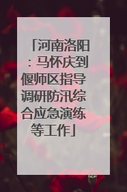 河南洛阳：马怀庆到偃师区指导调研防汛综合应急演练等工作
