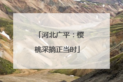 河北广平：樱桃采摘正当时