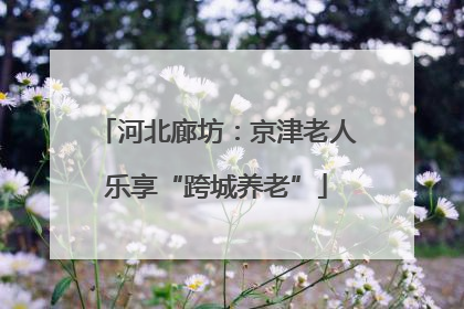 河北廊坊：京津老人乐享“跨城养老”